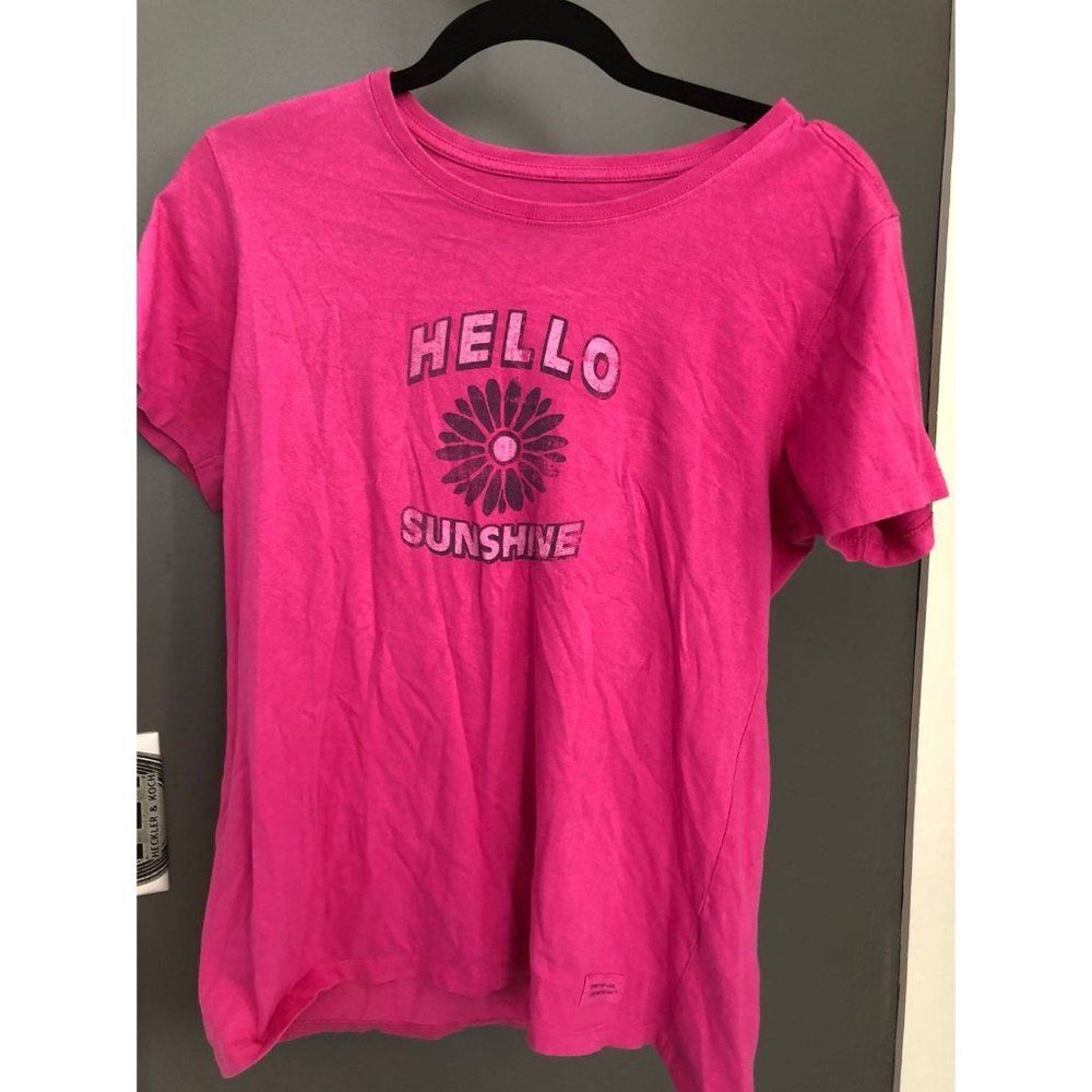 Life is good pink medium flower shirt